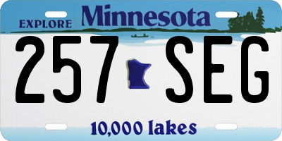 MN license plate 257SEG
