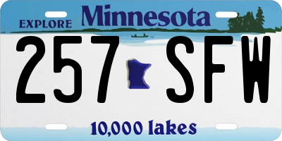MN license plate 257SFW