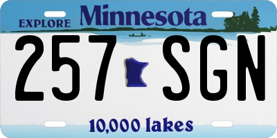 MN license plate 257SGN