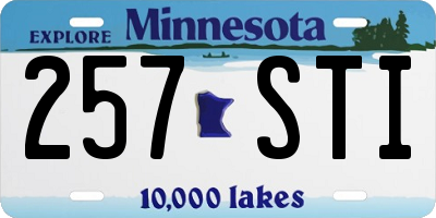 MN license plate 257STI