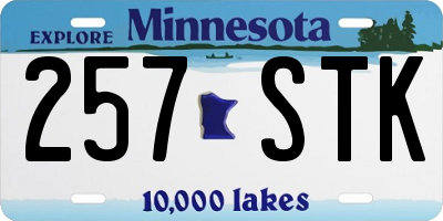 MN license plate 257STK