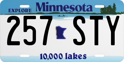 MN license plate 257STY