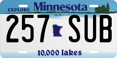 MN license plate 257SUB