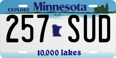 MN license plate 257SUD