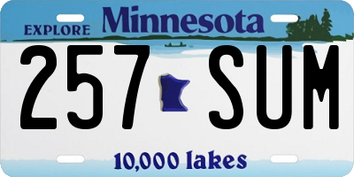 MN license plate 257SUM