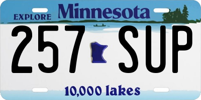 MN license plate 257SUP