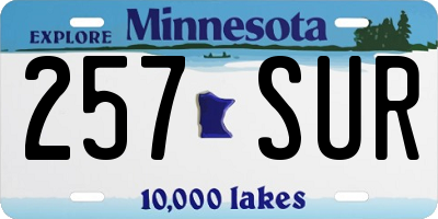 MN license plate 257SUR