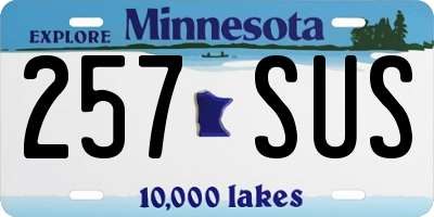MN license plate 257SUS