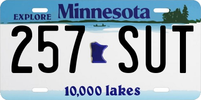 MN license plate 257SUT