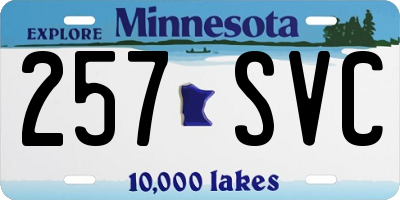MN license plate 257SVC