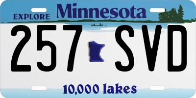 MN license plate 257SVD
