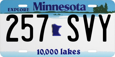 MN license plate 257SVY