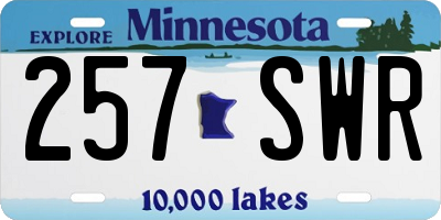 MN license plate 257SWR