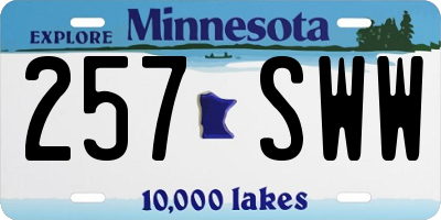 MN license plate 257SWW