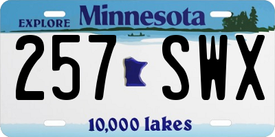 MN license plate 257SWX
