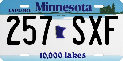 MN license plate 257SXF