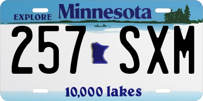 MN license plate 257SXM