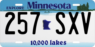 MN license plate 257SXV