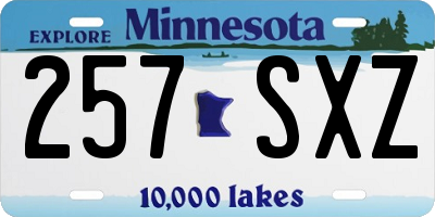 MN license plate 257SXZ