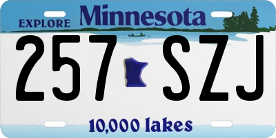 MN license plate 257SZJ