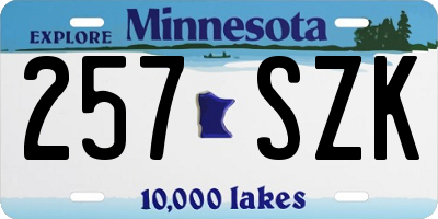 MN license plate 257SZK
