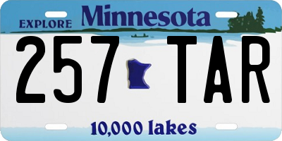 MN license plate 257TAR