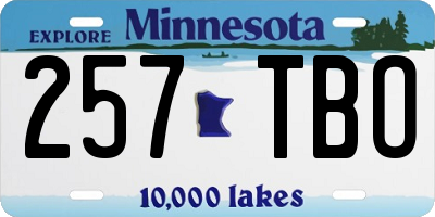 MN license plate 257TBO