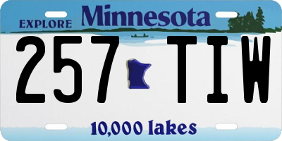 MN license plate 257TIW
