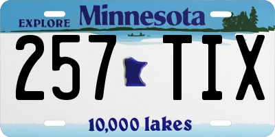 MN license plate 257TIX