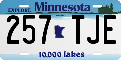MN license plate 257TJE