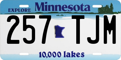 MN license plate 257TJM