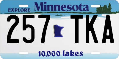 MN license plate 257TKA