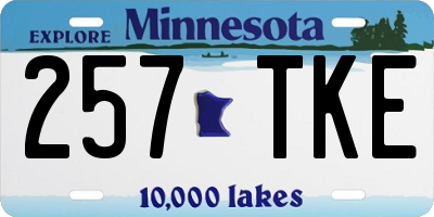 MN license plate 257TKE