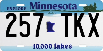 MN license plate 257TKX