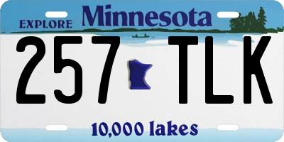 MN license plate 257TLK