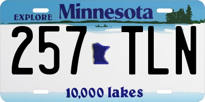 MN license plate 257TLN