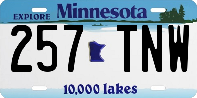 MN license plate 257TNW