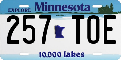 MN license plate 257TOE