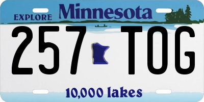 MN license plate 257TOG