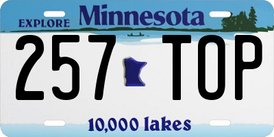 MN license plate 257TOP