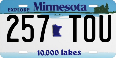 MN license plate 257TOU