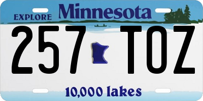 MN license plate 257TOZ