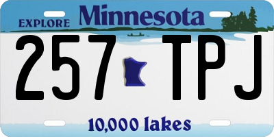 MN license plate 257TPJ