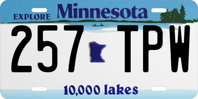 MN license plate 257TPW