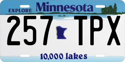 MN license plate 257TPX