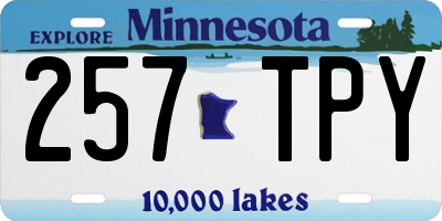 MN license plate 257TPY