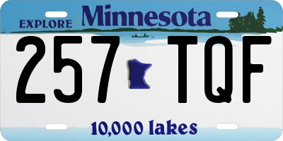 MN license plate 257TQF