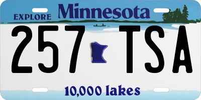 MN license plate 257TSA