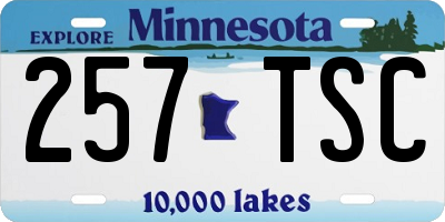 MN license plate 257TSC