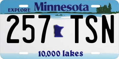 MN license plate 257TSN